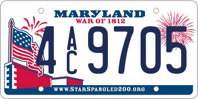 MD license plate 4AC9705