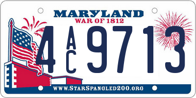 MD license plate 4AC9713