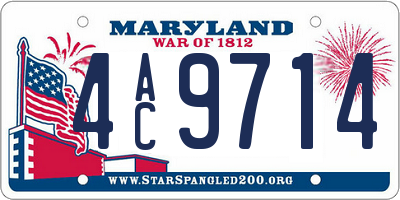 MD license plate 4AC9714