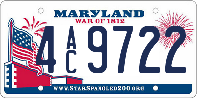 MD license plate 4AC9722
