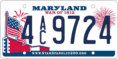 MD license plate 4AC9724