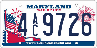MD license plate 4AC9726