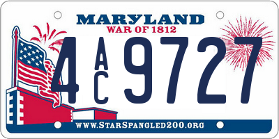 MD license plate 4AC9727