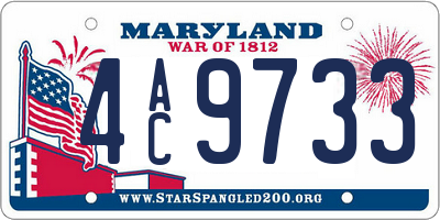 MD license plate 4AC9733