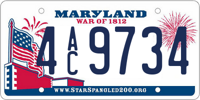 MD license plate 4AC9734