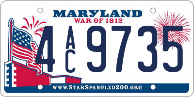 MD license plate 4AC9735