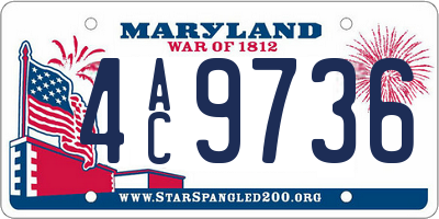 MD license plate 4AC9736