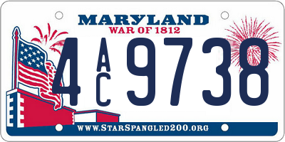 MD license plate 4AC9738