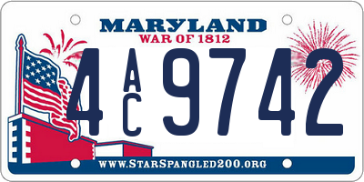 MD license plate 4AC9742