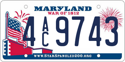 MD license plate 4AC9743