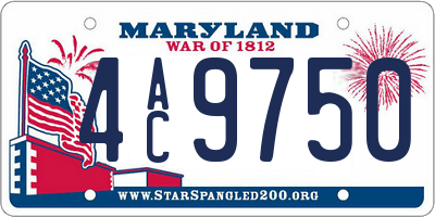 MD license plate 4AC9750