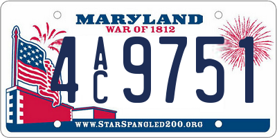 MD license plate 4AC9751