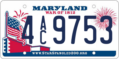 MD license plate 4AC9753