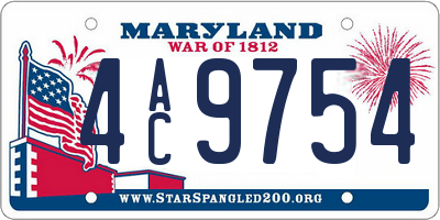 MD license plate 4AC9754