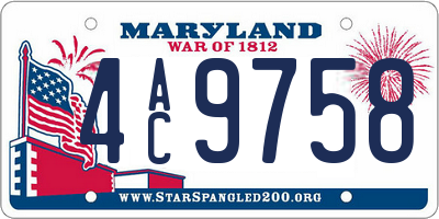 MD license plate 4AC9758