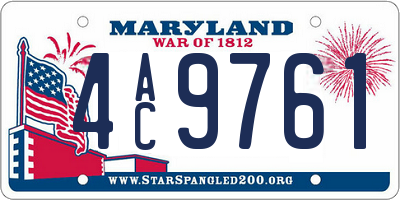 MD license plate 4AC9761