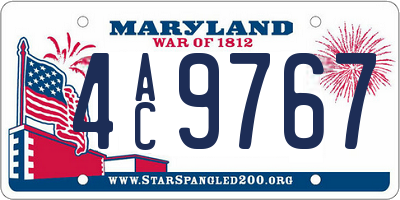 MD license plate 4AC9767