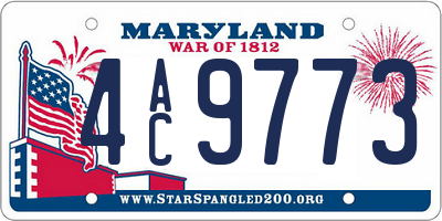MD license plate 4AC9773