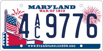 MD license plate 4AC9776