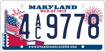 MD license plate 4AC9778