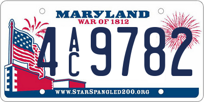 MD license plate 4AC9782