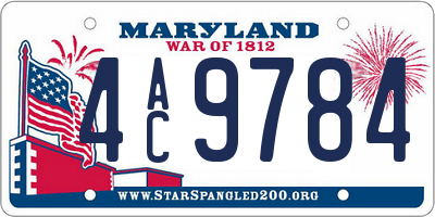 MD license plate 4AC9784
