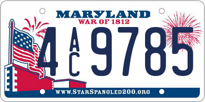 MD license plate 4AC9785