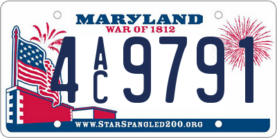 MD license plate 4AC9791