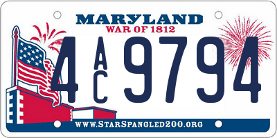 MD license plate 4AC9794