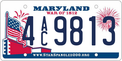 MD license plate 4AC9813