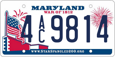 MD license plate 4AC9814