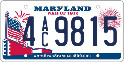 MD license plate 4AC9815