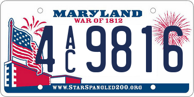 MD license plate 4AC9816