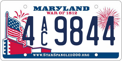 MD license plate 4AC9844