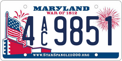 MD license plate 4AC9851