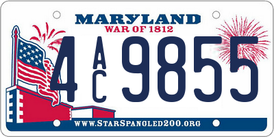 MD license plate 4AC9855
