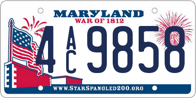MD license plate 4AC9858