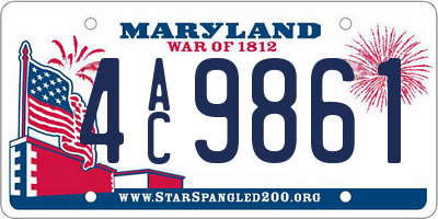 MD license plate 4AC9861
