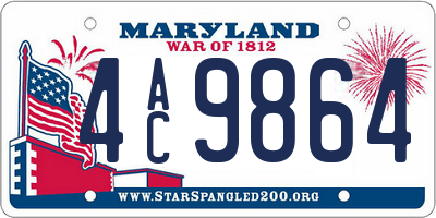 MD license plate 4AC9864