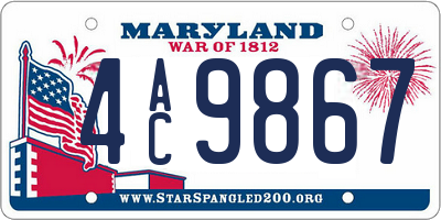 MD license plate 4AC9867