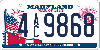 MD license plate 4AC9868