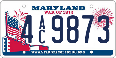 MD license plate 4AC9873