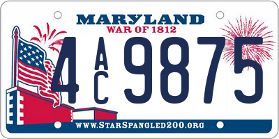 MD license plate 4AC9875