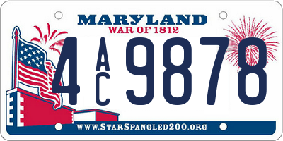 MD license plate 4AC9878