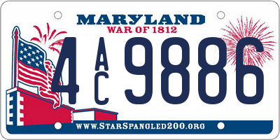 MD license plate 4AC9886