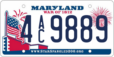 MD license plate 4AC9889