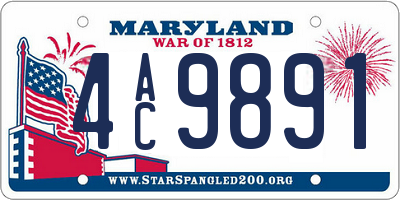 MD license plate 4AC9891