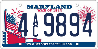 MD license plate 4AC9894