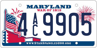 MD license plate 4AC9905