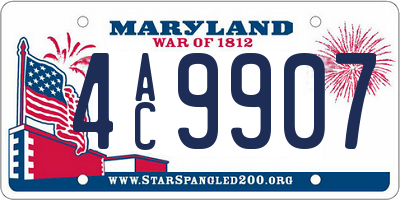 MD license plate 4AC9907
